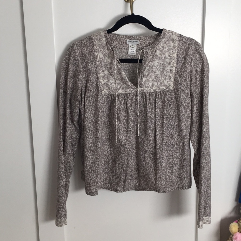 Jill Stuart long sleeve cotton blouse
